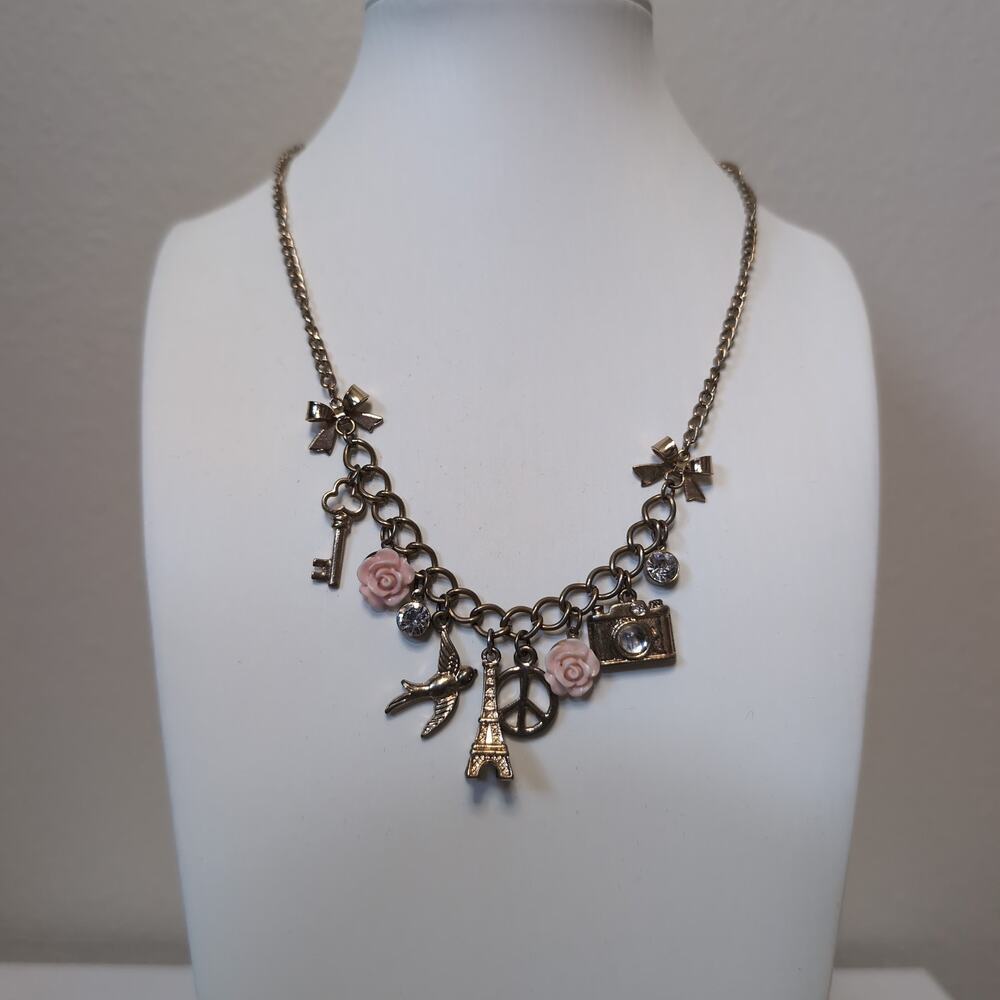 Vintage Inspired Charm Chain Necklace Boho